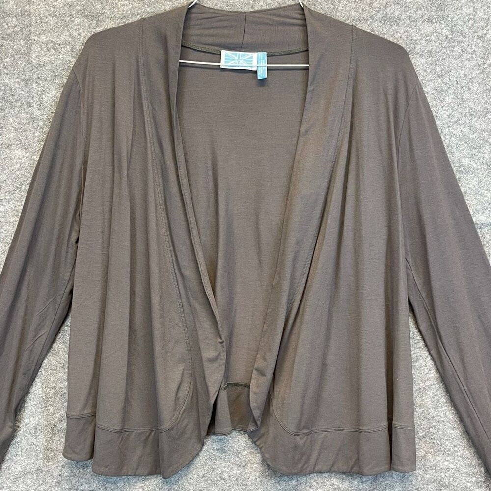 SURVIVAL Cardigan Women's Medium Gray Open Front Lightweight‎ Long Sleeve Drape